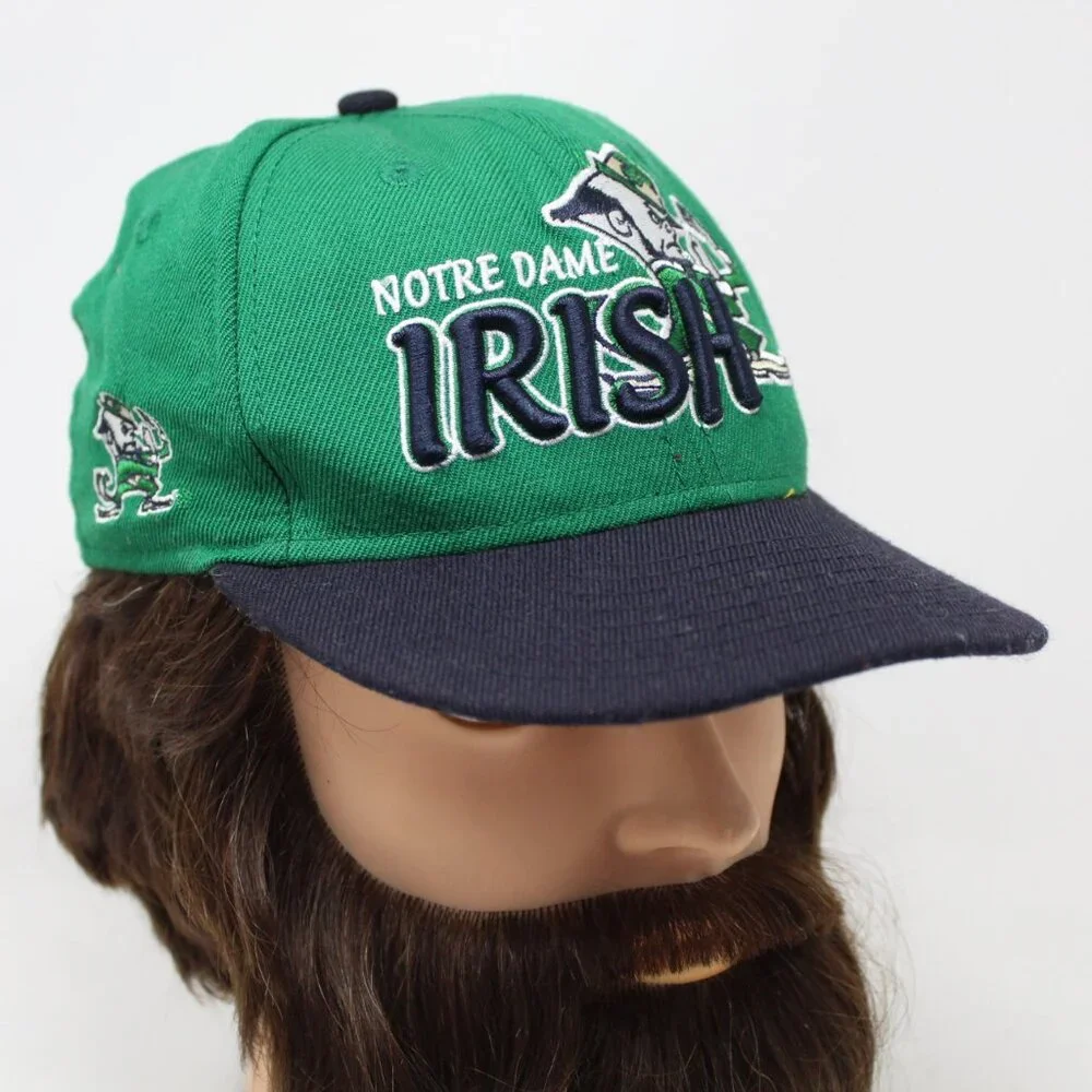 Notre Dame Irish Fitted Hat Adult sz‎ 6 1/2 Green New Era 59FIFTY NCAA Wool Cap